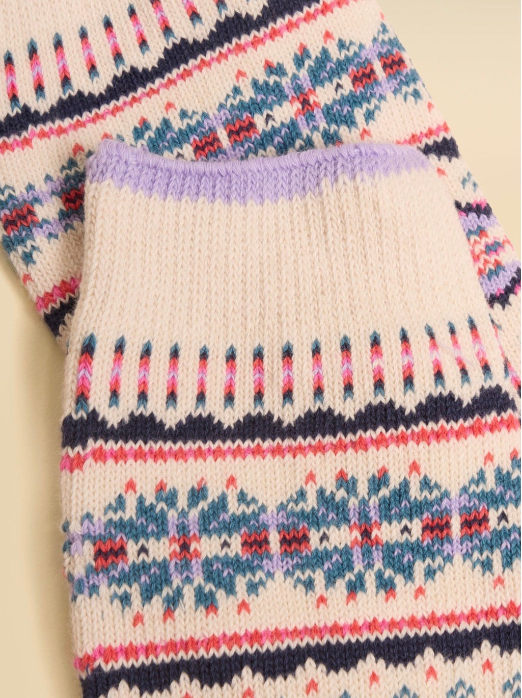 Joules Lucille Cream Fair Isle Socks