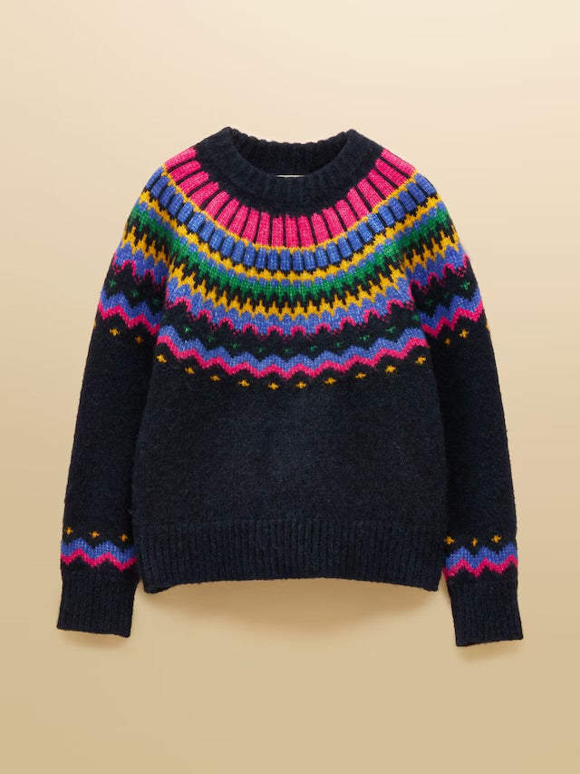 Charlie Navy Fairisle Knitted Jumper