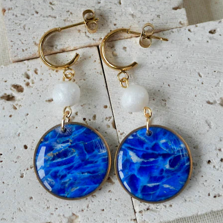 Aether & Nox Celestia Stud Huggie Duo Disc