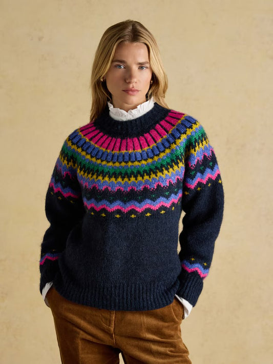 Charlie Navy Fairisle Knitted Jumper