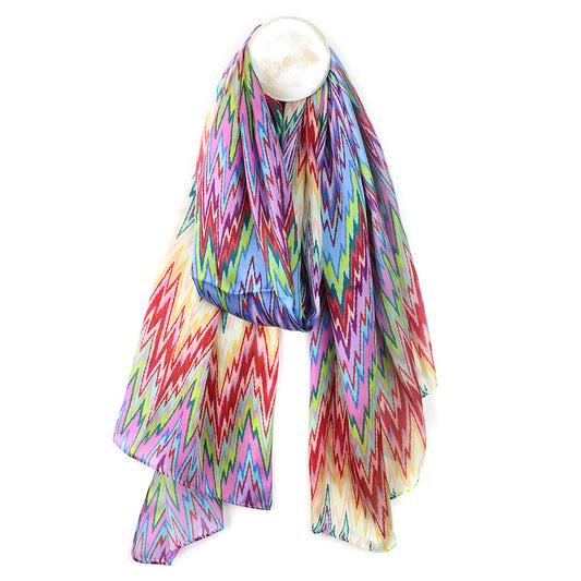 POM Recycled Lilac Mix Silky Jazzy Print Scarf