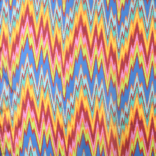 POM Recycled Red and Blue. Mix Silky Jazzy Print Scarf