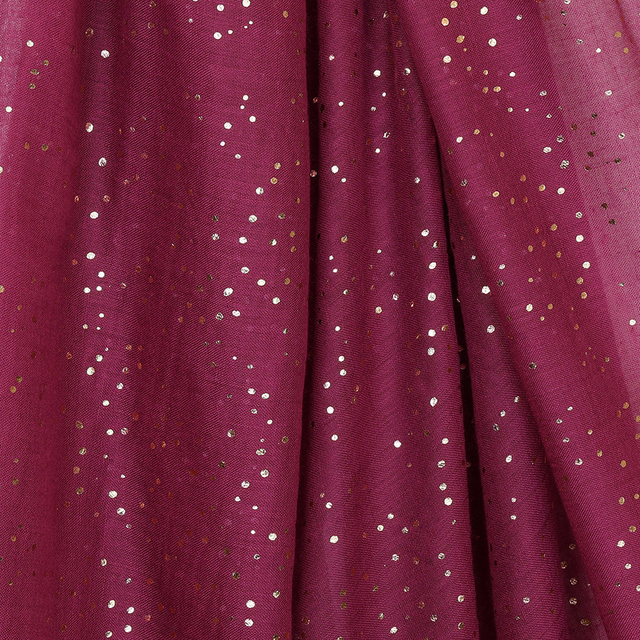 POM Shirley Rich Magenta Metallic Speckle Print Scarf