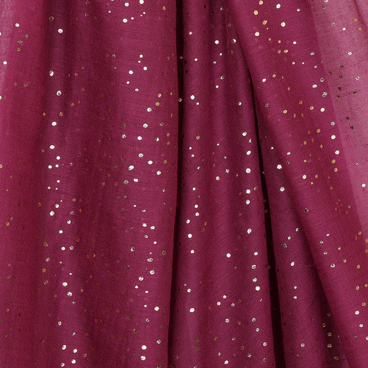 POM Shirley Rich Magenta Metallic Speckle Print Scarf