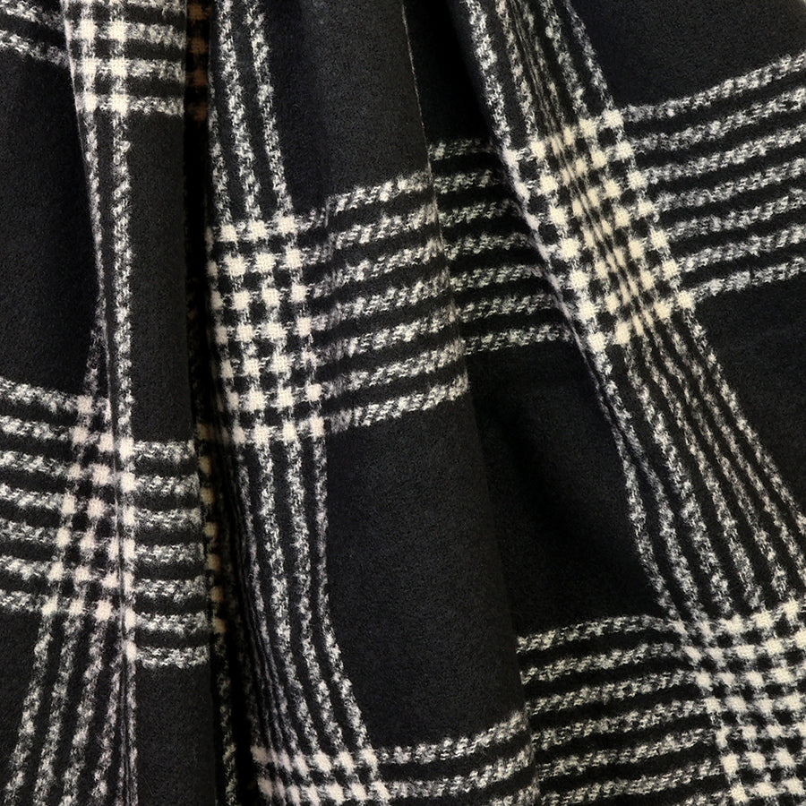 POM Emily Monochrome Check Stripes Scarf