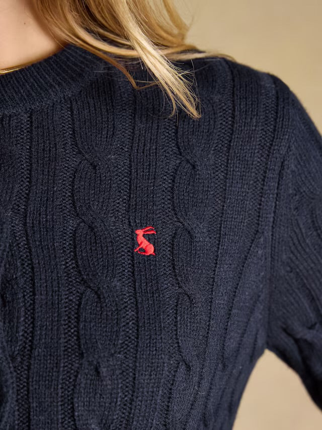 Joules Navy Cable Knit Button Up Cardigan