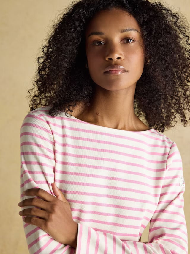 Harbour Cream/Pink Boat Neck Breton Top