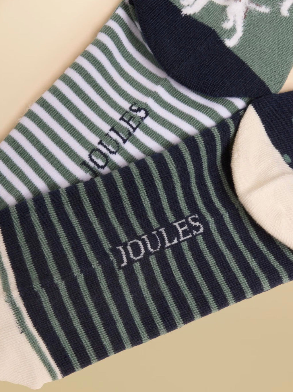 Joules Everyday Green Beagle cotton mix Socks (two pack)