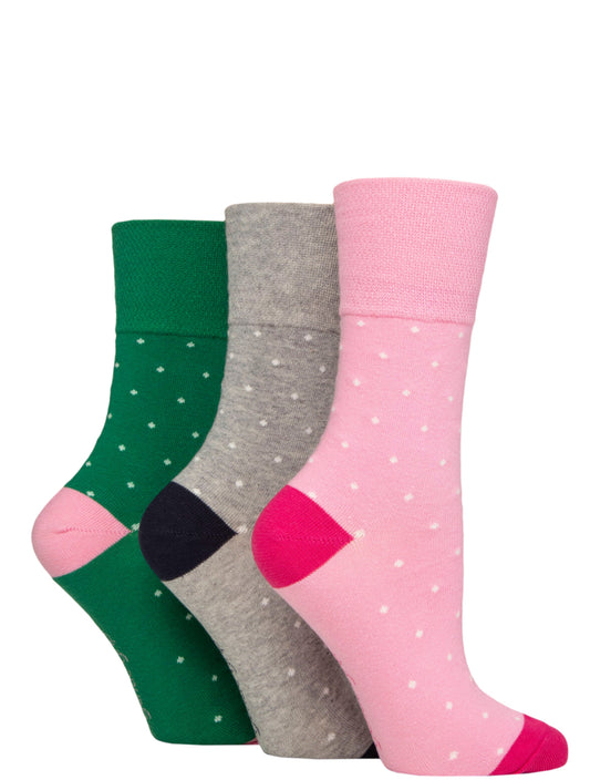 Sockshop Gentle Grip Women’s Cotton Patterned Socks 3 Pair