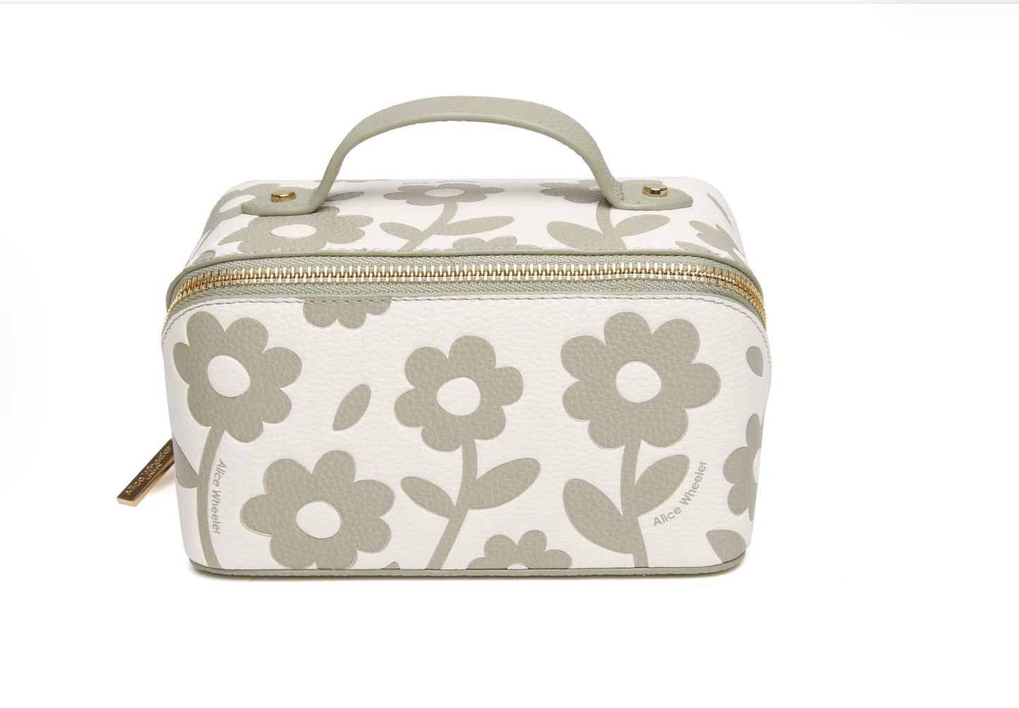 Alice Wheeler Pistachio Floral Mini Train Case