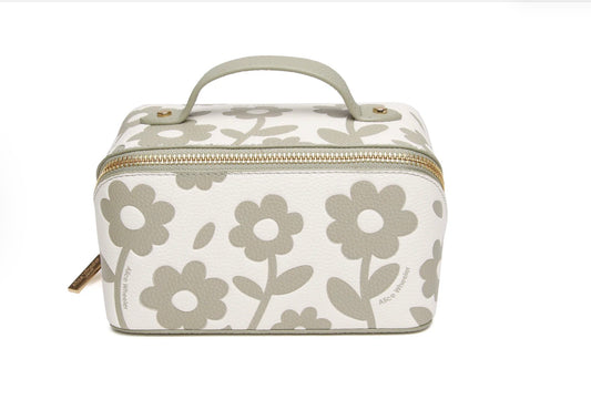 Alice Wheeler Pistachio Floral Mini Train Case