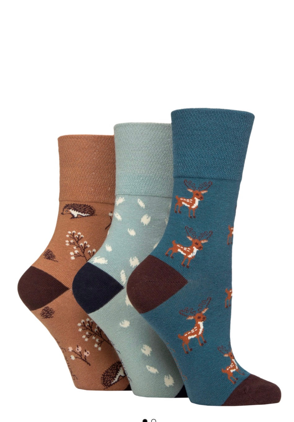 Sockshop Gentle Grip Women’s Cotton Patterned  Socks 3 Pair