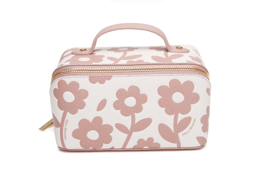 Alice Wheeler Pink Floral Mini Train Case