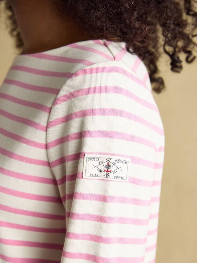 Harbour Cream/Pink Boat Neck Breton Top