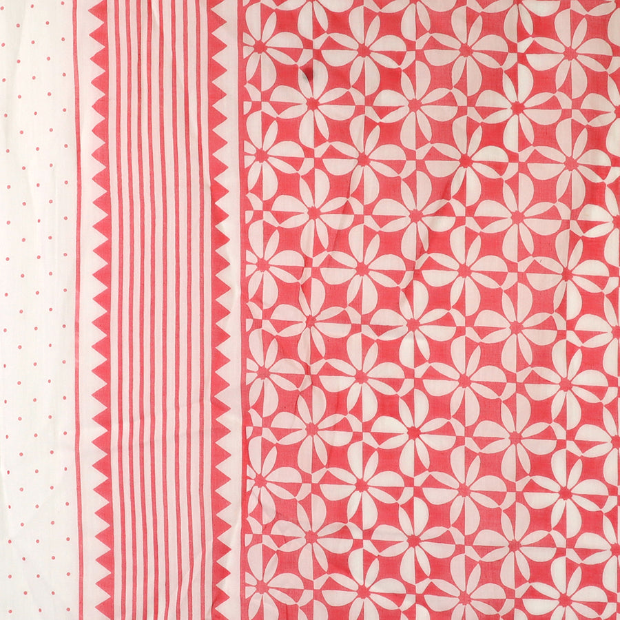 POM Coral graphic repeat print cotton scarf