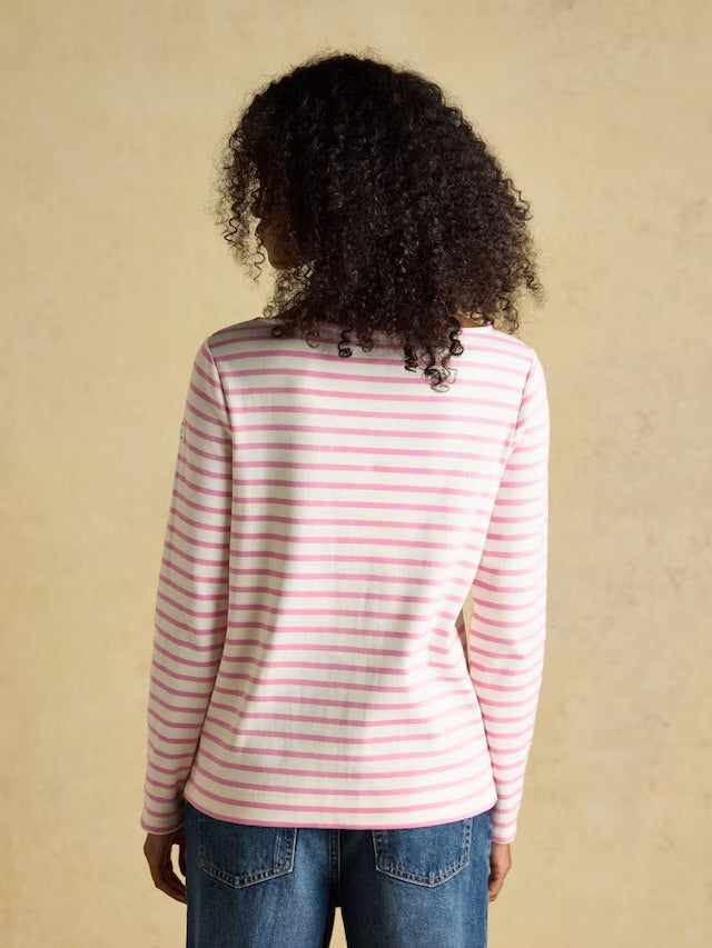 Harbour Cream/Pink Boat Neck Breton Top