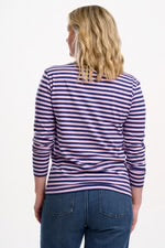 Sugarhill Brunswick Jersey Top with Ombré Heart Navy/Lilac