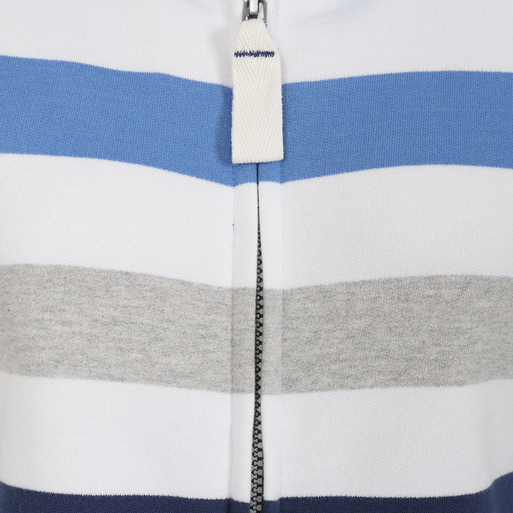 Lazy Jacks Ladies Striped Full Zip Sweatshirt - Blues