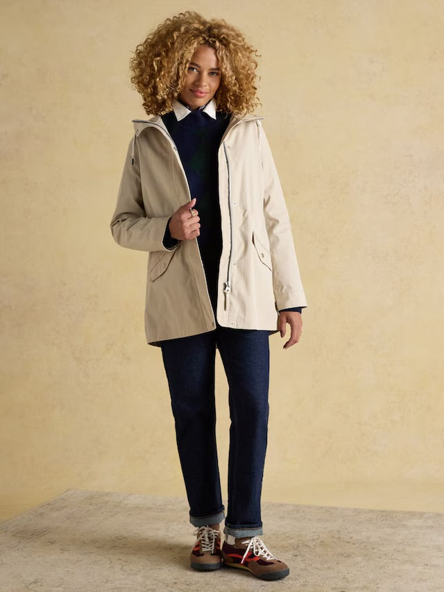Joules Portwell Neutral Hooded Waterproof Raincoat