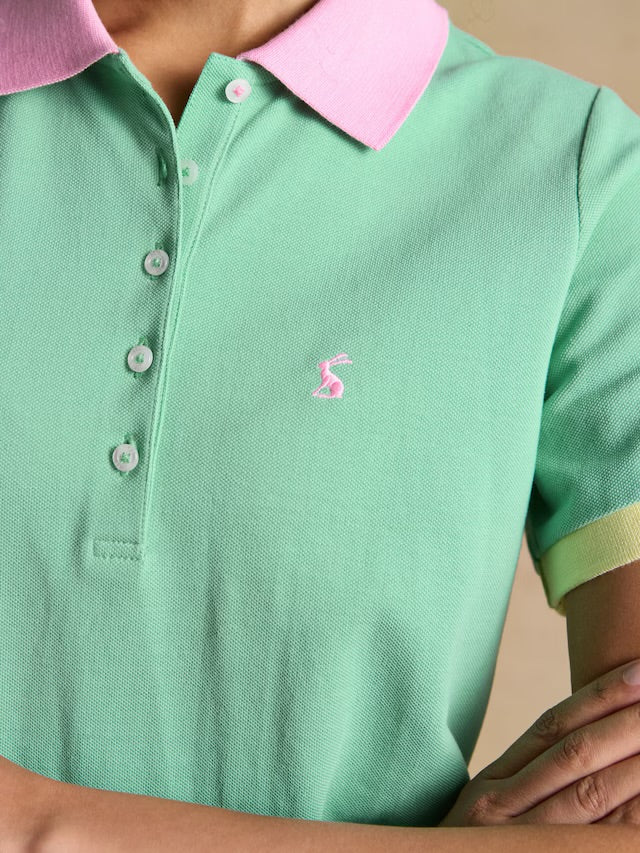 Woody Mint Green Cotton Pique Short Sleeve Polo Shirt