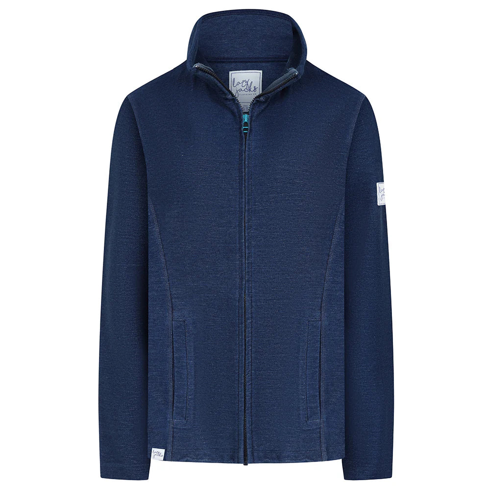 Full Zip Indigo Sweatshirt by Lazy Jacks