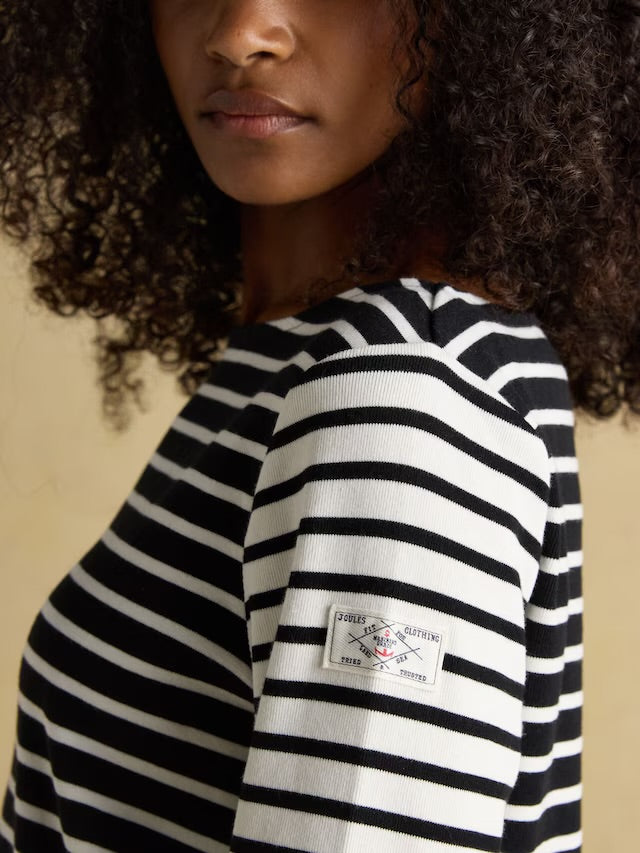 Joules Harbour Black/Cream Boat Neck Breton Top