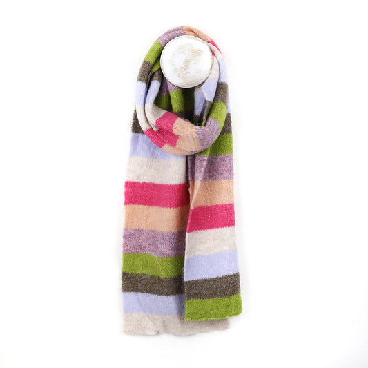 POM Classic mauve mix stripe scarf