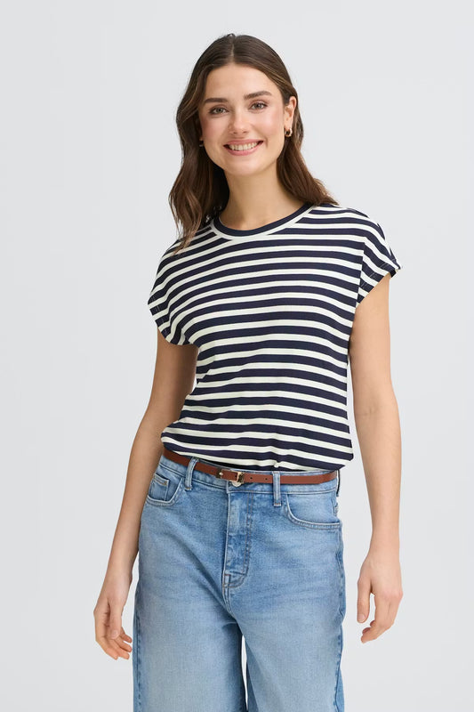 Fransa Frcano Navy Stripe T-Shirt