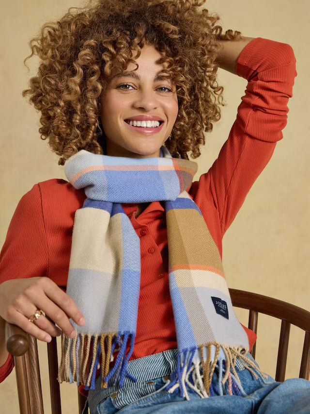 Joules Langtree Blue Cream Iona Scarf