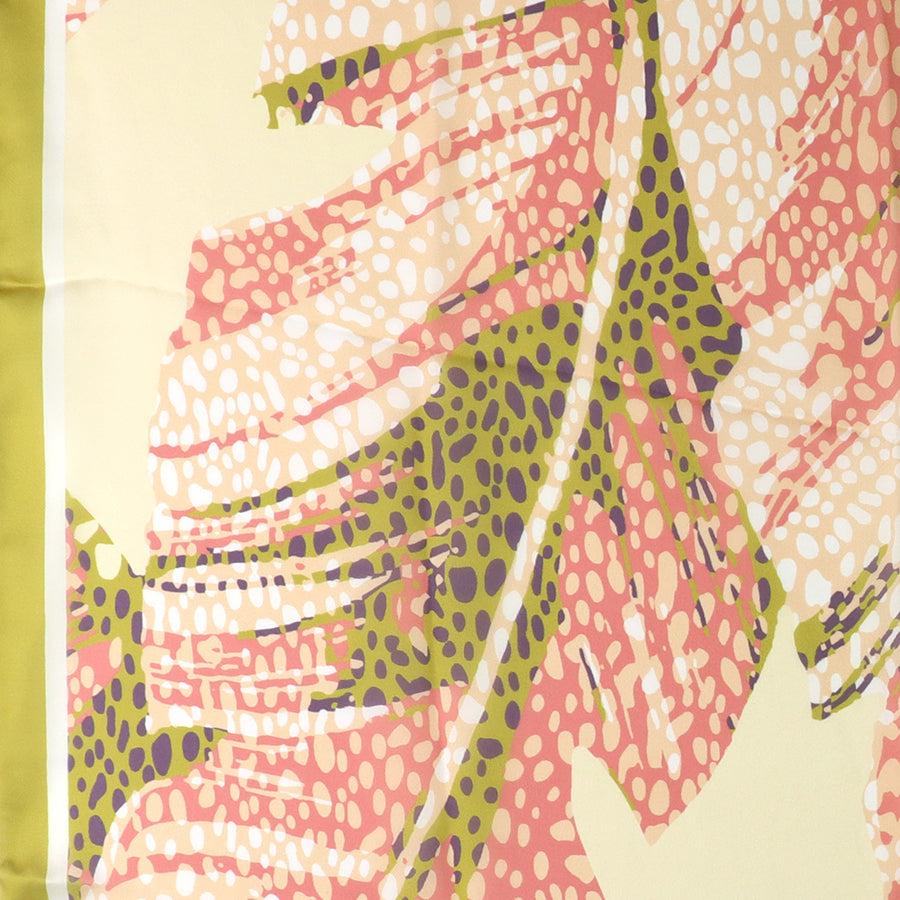 POM Recycled peach and lime silky mottled print scarf