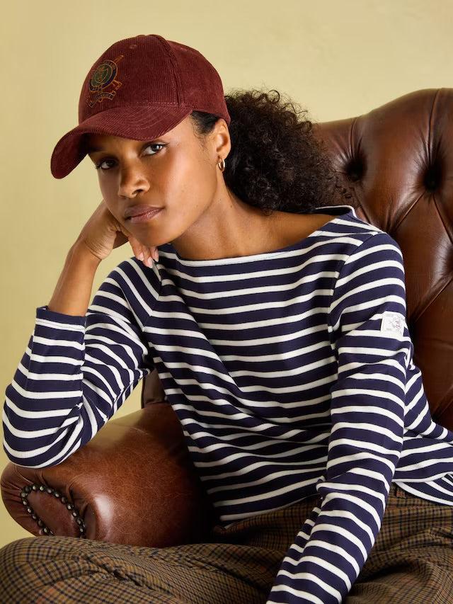 Harbour Navy & White Striped Boat Neck Breton Top