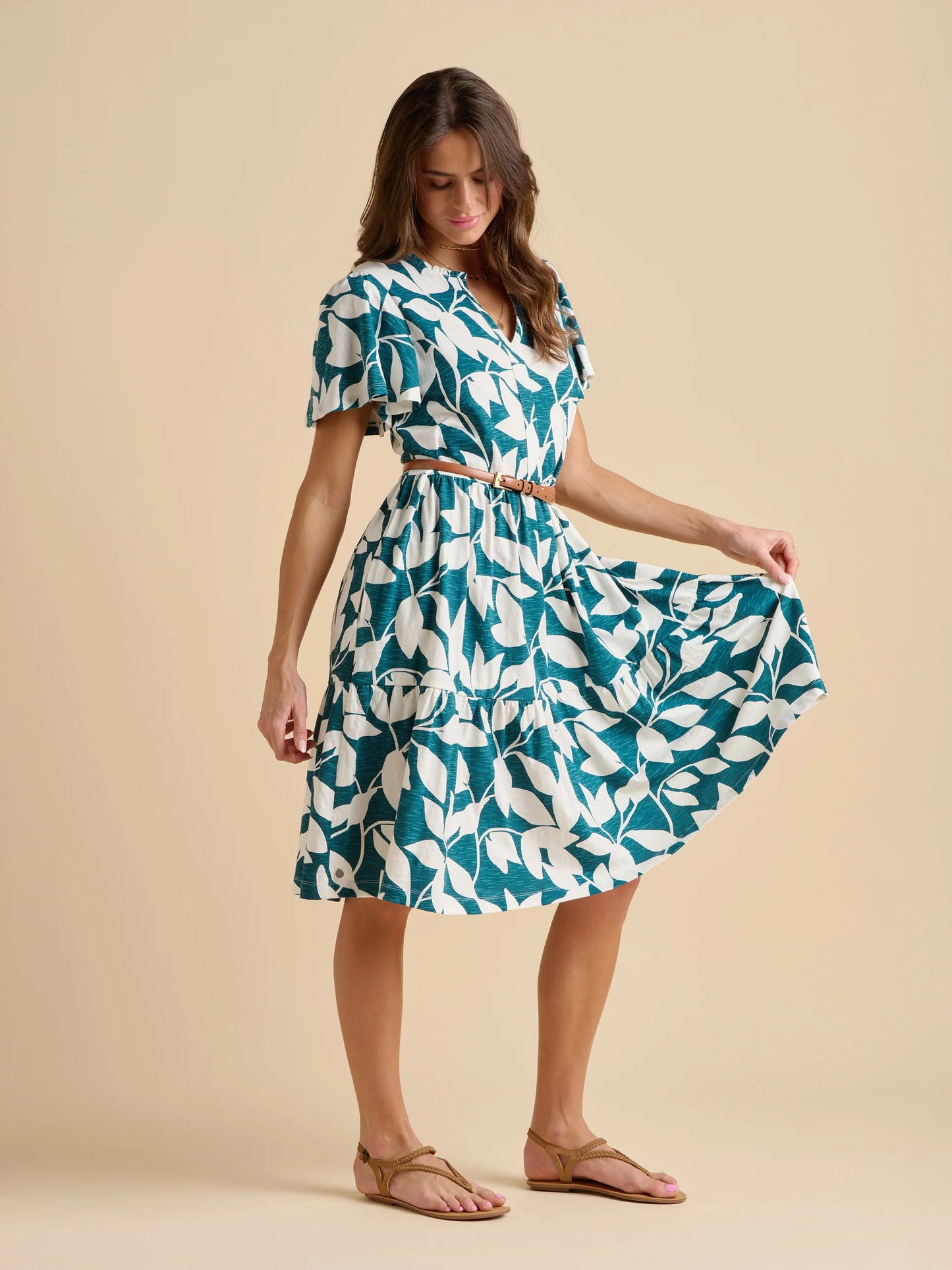 Brakeburn Woodland Leaves Knee Length Dress