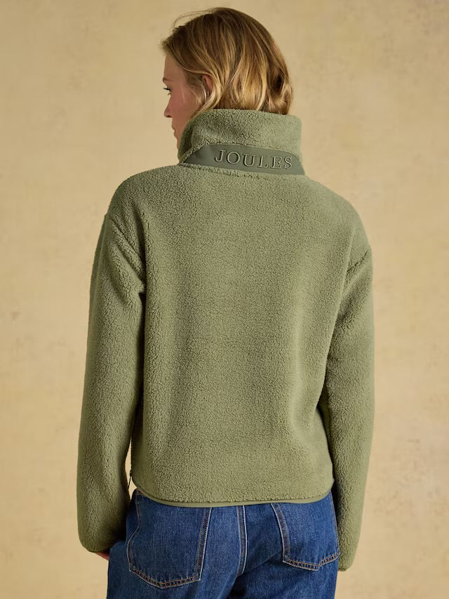 Joules Joules Olive Green Cropped Quarter Zip Fleece