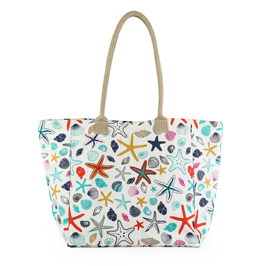 POM Multicolour Starfish and Shells Beach Bag