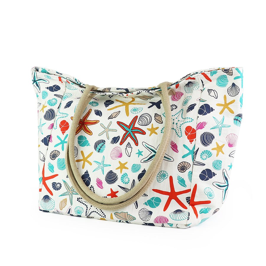 POM Multicolour Starfish and Shells Beach Bag