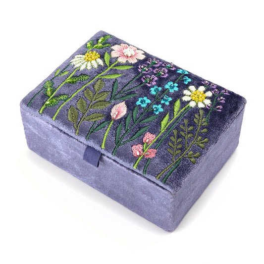 POM Blue Velvet Violet Meadow Jewellery Box