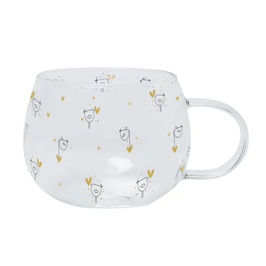 Bellybutton Signature Repeat Birds Glass Mug