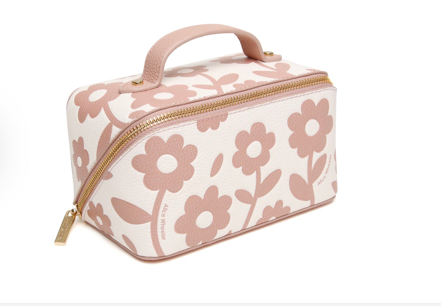 Alice Wheeler Pink Floral Mini Train Case