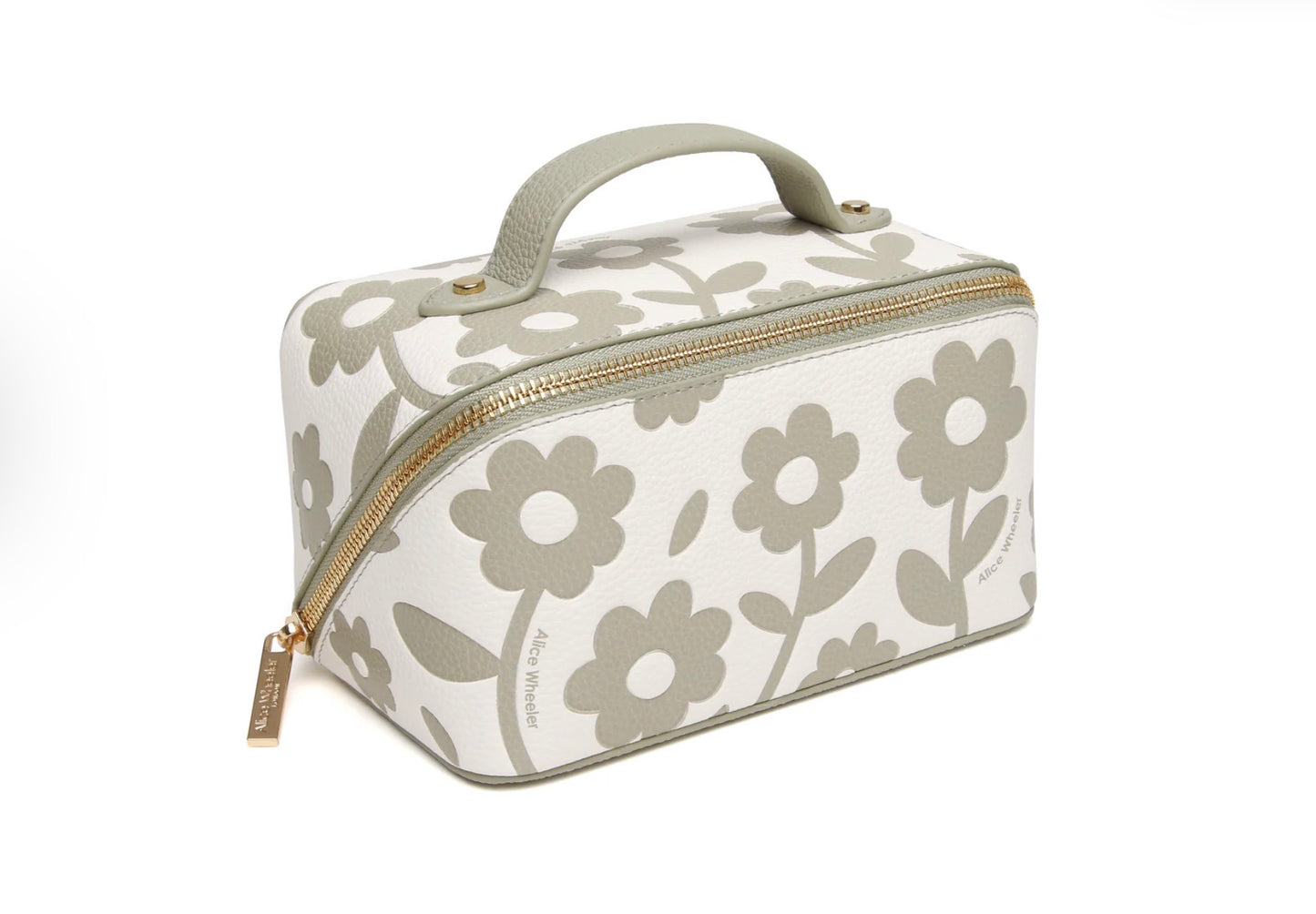 Alice Wheeler Pistachio Floral Mini Train Case
