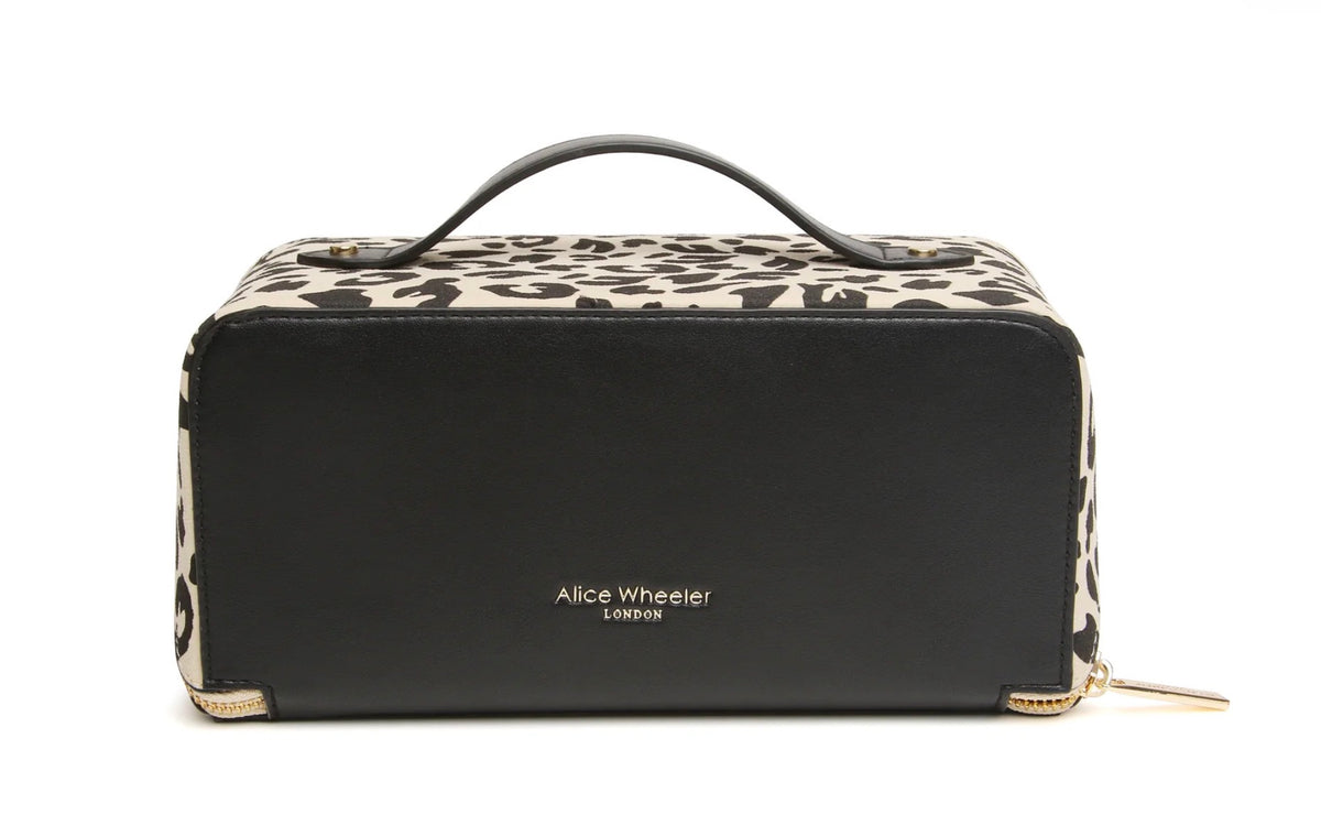 Alice Wheeler Light Leopard Train Case