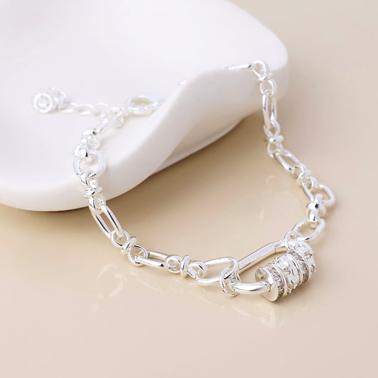 POM Chroma silver plated link bracelet with mixed crystal rings