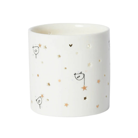 Birds With Heart Porcelain Tea light Holder