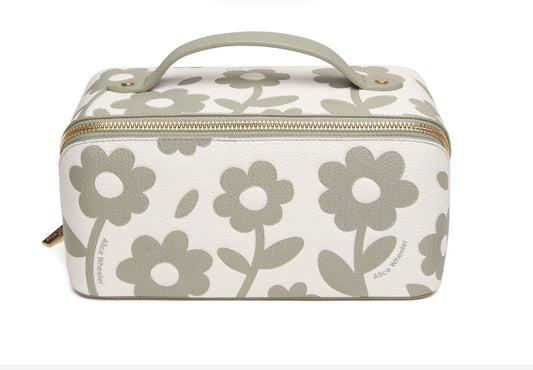 Alice Wheeler Pistachio Floral Train Case
