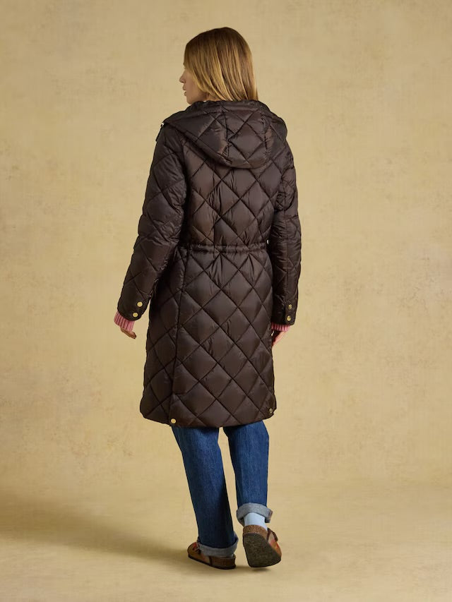 Joules Chessington Chocolate Brown Longline Showerproof Jacket