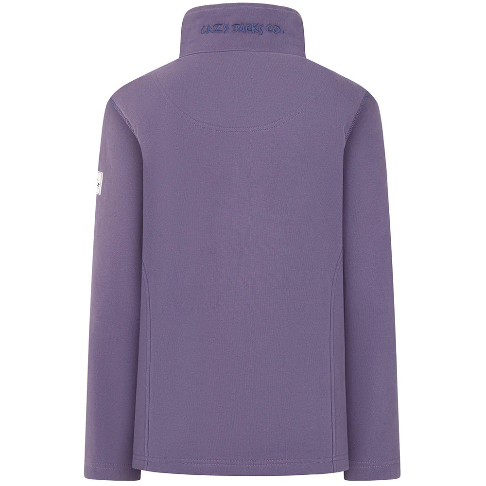 Full Zip Supersoft Sweatshirt in Mauve by Lazy Jacks