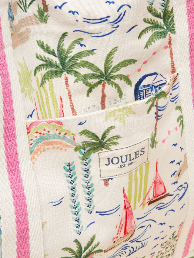 Joules Promenade Palm Print Canvas Tote Bag