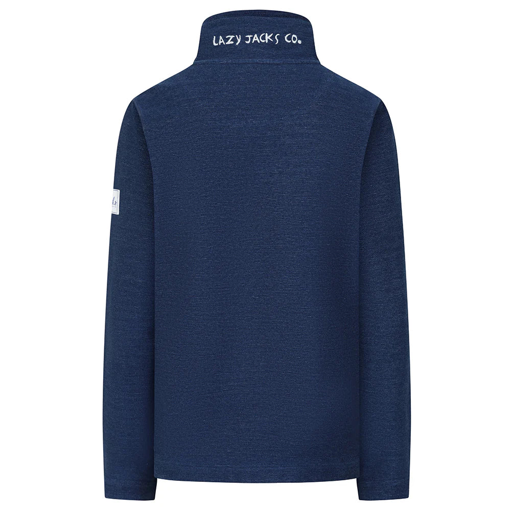 Full Zip Indigo Sweatshirt by Lazy Jacks