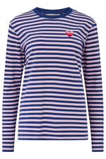 Sugarhill Brunswick Jersey Top with Ombré Heart Navy/Lilac
