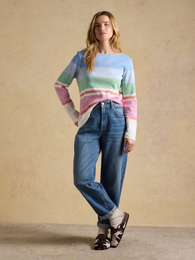 Joules Harbour Multi Stripe Boat Neck 100% Cotton