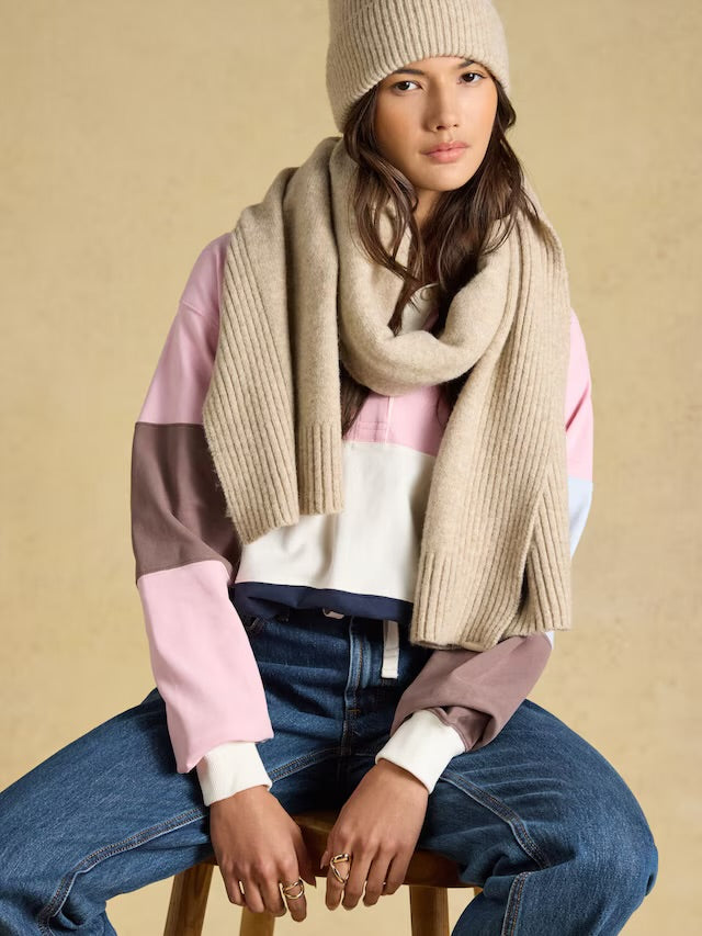 Joules Fine Knit Oatmeal Scarf